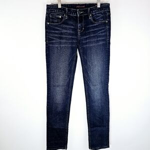 Cult of Individuality Zen Slim Curvy Denim Jeans Distressed Dark Wash